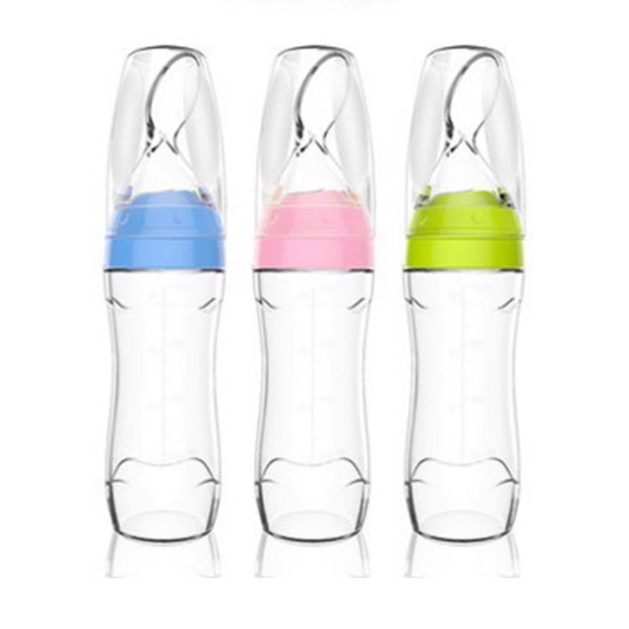 米糊勺子 奶瓶婴儿硅胶挤压式米粉喂养勺 宝宝辅食喂食器 批发