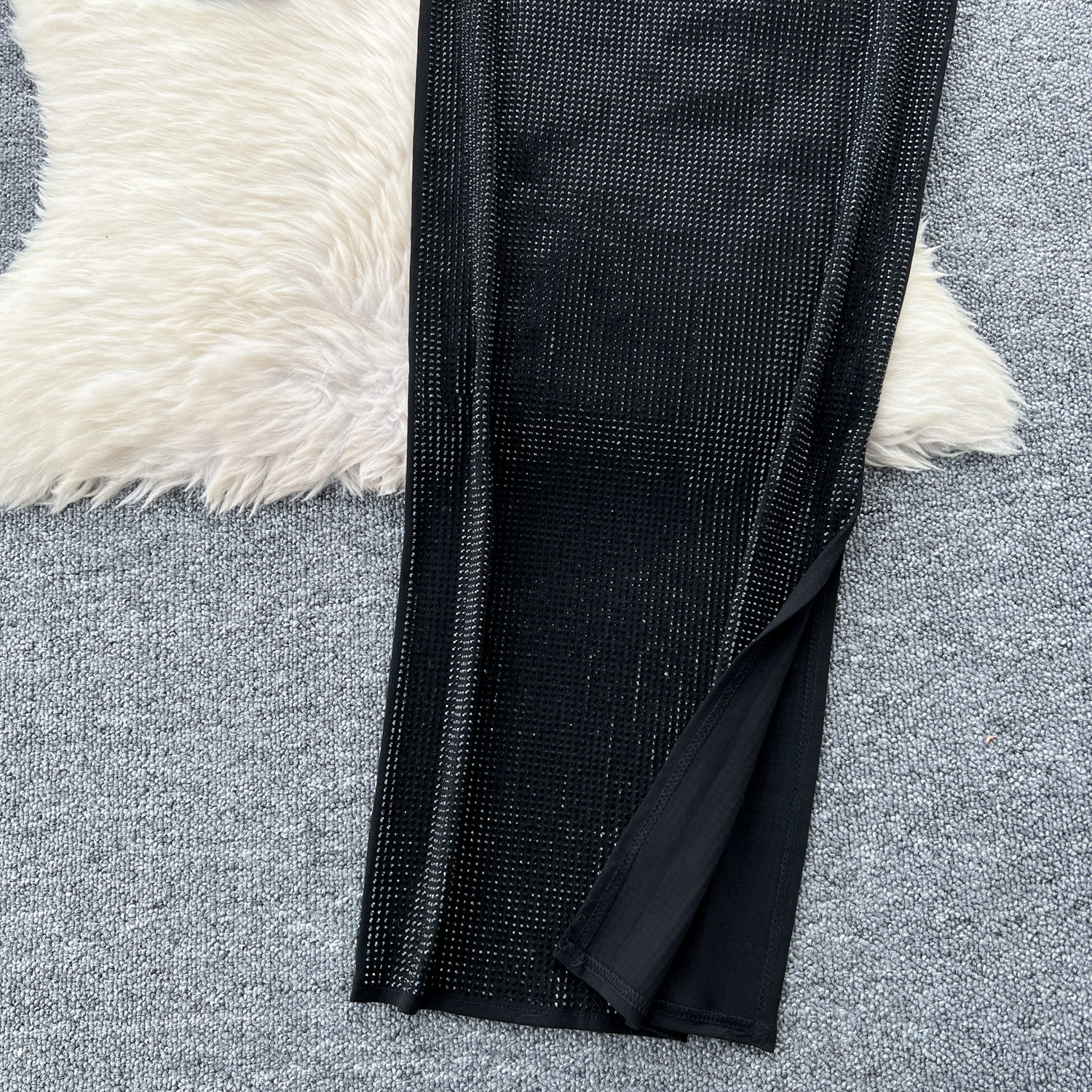 Women's Clothing wear suit design heavy hot diamond zipper top hip skirt_voghion.com