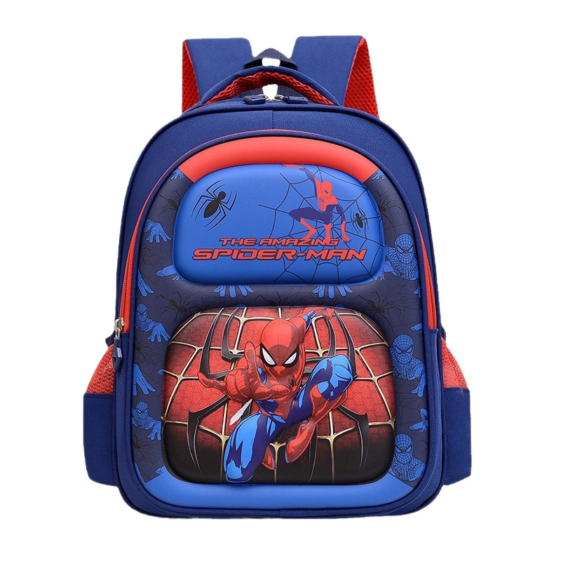 Mochila escolar nueva para estudiantes de primaria, de gran capacidad, de nailon, mochila de jardín de infantes, impermeable de PVC, mochila de Spider-Man