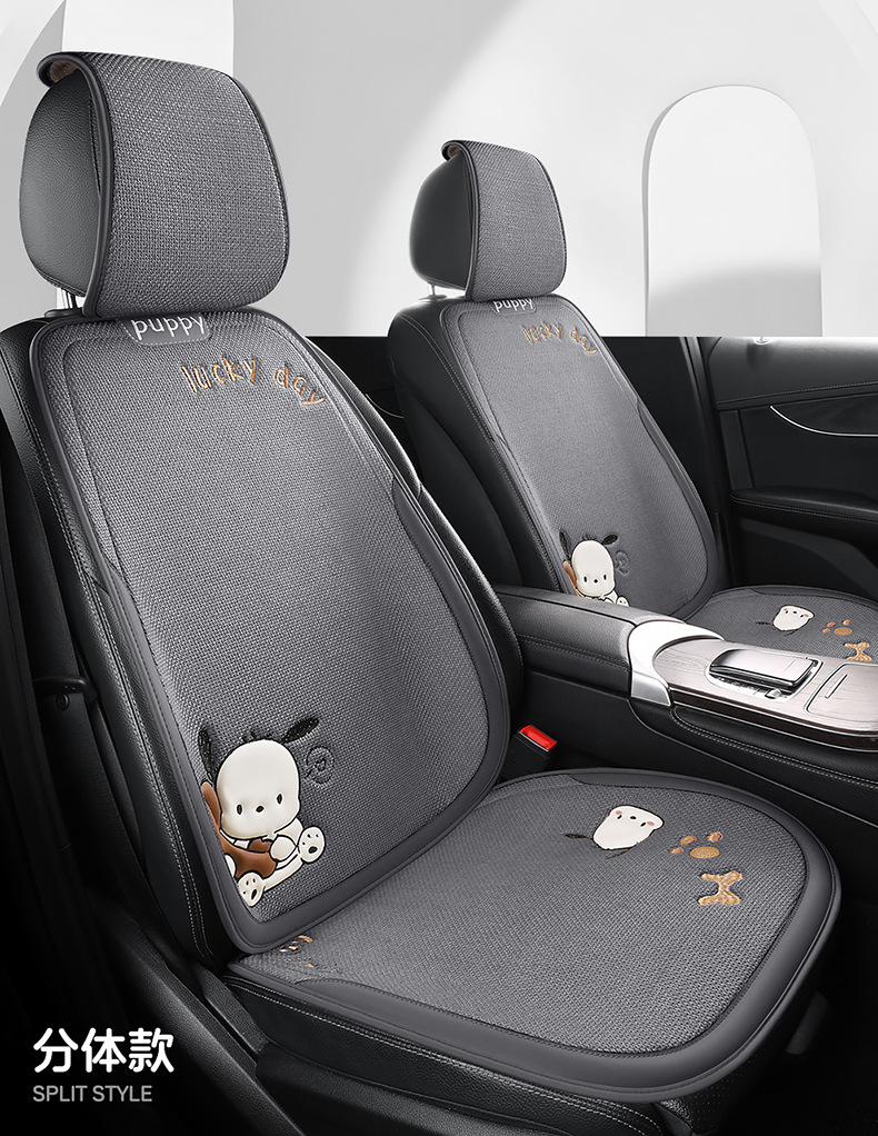 Car Seat Cushion for All Seasons, Cartoon Chunma Rear Three-Piece Car Seat Cushion, New Breathable Half-Pack Seat Cover for Women
