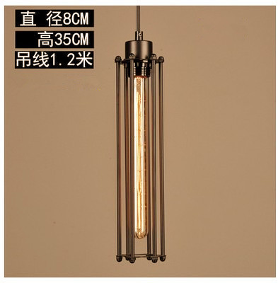 Candelabro de jaula de hierro pequeño de un solo cabezal al por mayor de fábrica, tienda de ropa de olla caliente retro americana, barra de bar, lámpara de comedor, estilo industrial