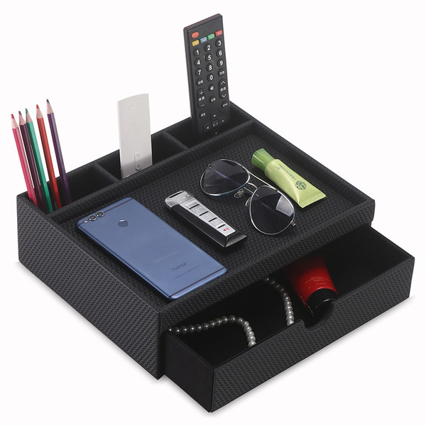Creative home leather desktop storage box room bedside table items…
