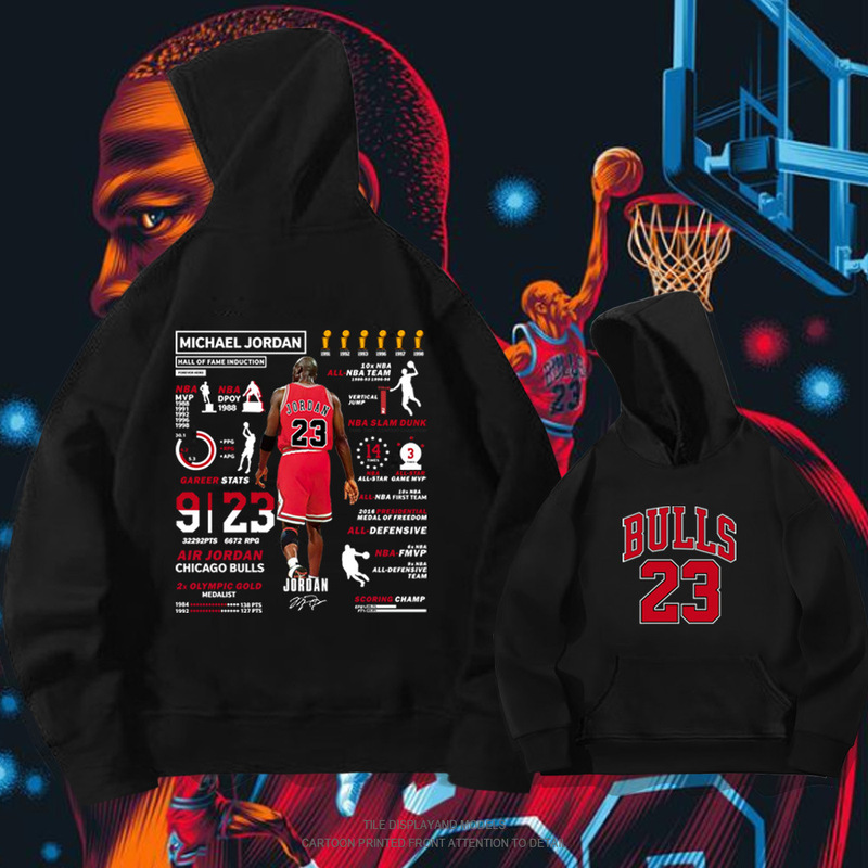 Flying Man No.23 Hooded Sweater Spring and Autumn Clothing Young Students Trendy Brand Loose Shoulder Sleeve Hoodie Coat Training Clothing