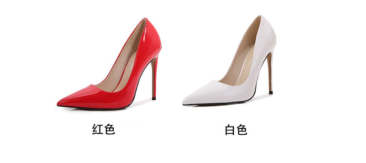 Giày cao gót nữ mũi nhọn gót 12 cm cỡ lớn — Màu hồng, Màu mơ, Màu trắng, Màu Đen Đế Đỏ chi tiết 6