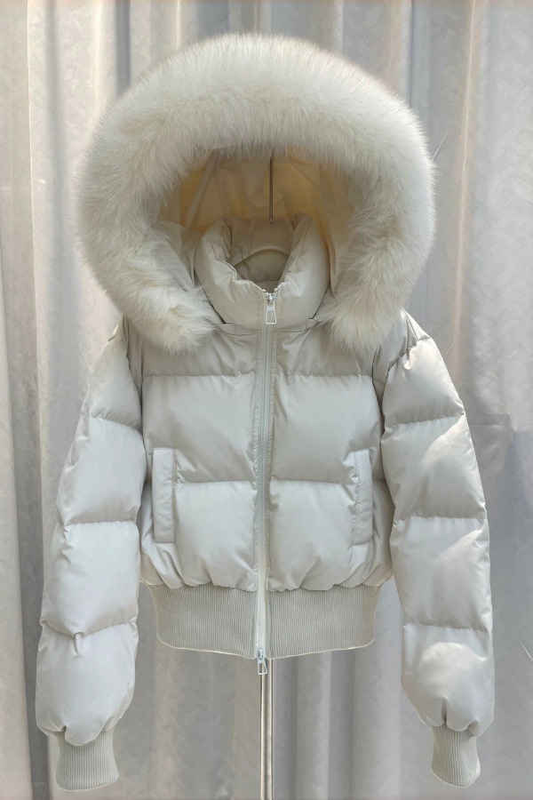 Women's Down Jacket With Fur Collar Petite Waist-cinching Coat_voghion.com