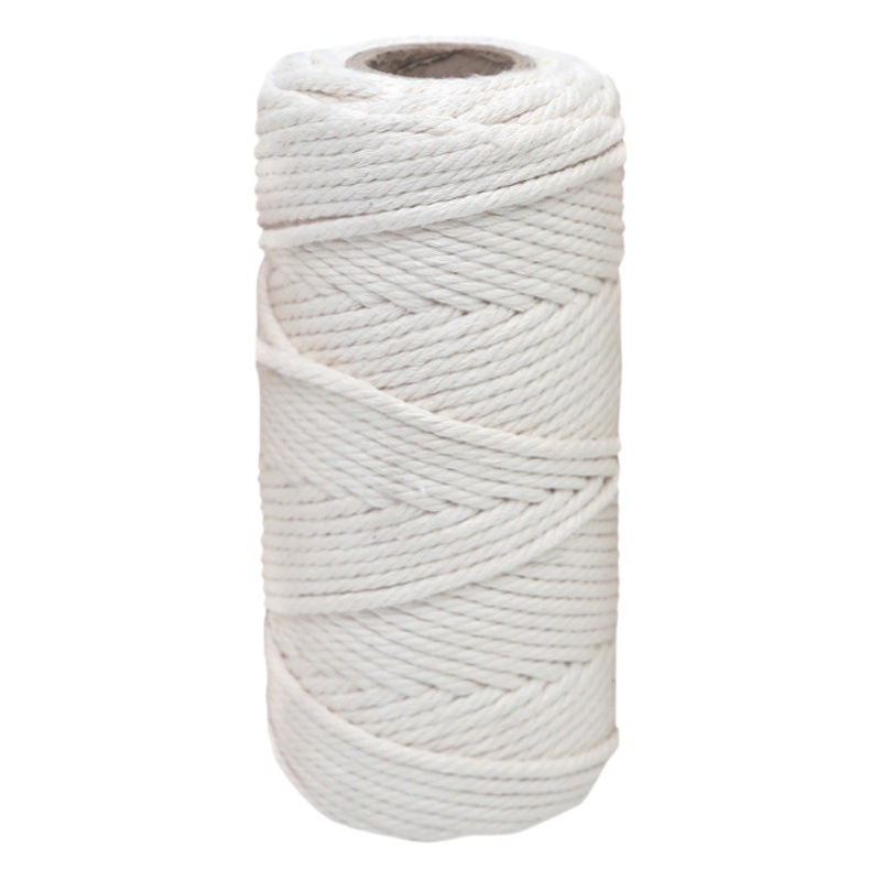 Cuerda de algodón de 1-10mm al por mayor de tres hilos de cuerda de algodón cuerda de tapiz decorativa tejida a mano de DIY cuerda de hilo zongzi