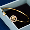 Elegant retro fashionable advanced golden women's bracelet, simple and elegant design, high-quality style