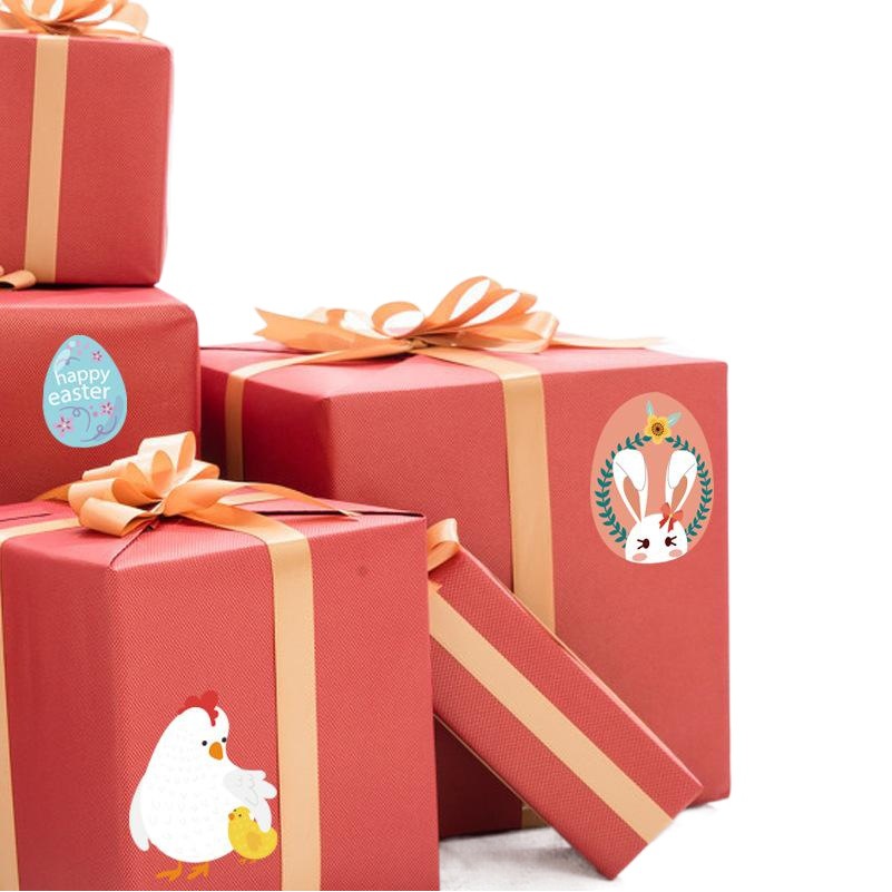 Pegatinas creativas de bricolaje pegatinas de animales de Pascua dibujos animados para niños conejito pollo amarillo huevo de Pascua