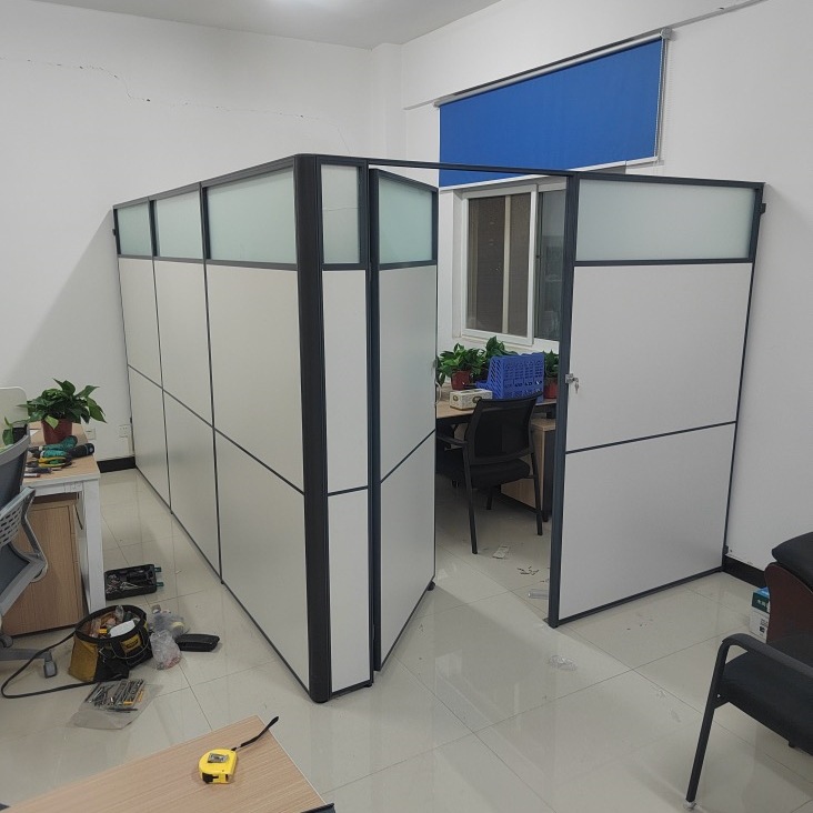 办公室隔断墙移动屏风带门推拉折叠车间隔墙诊所牙科屏风定 制尺