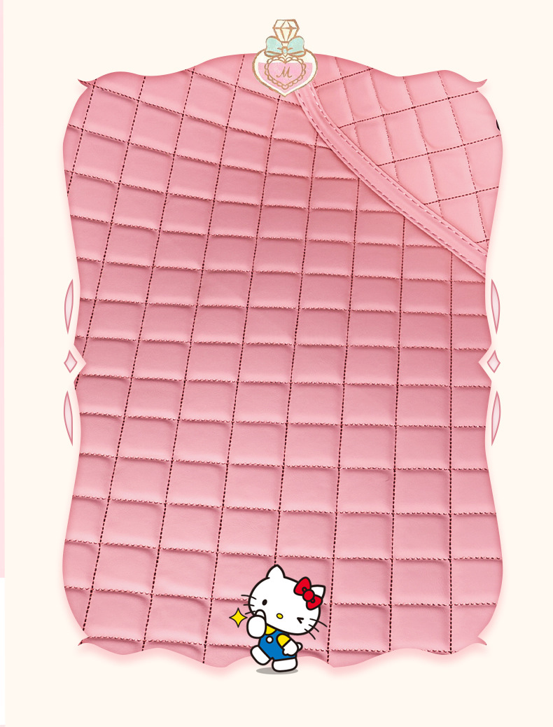 Kitty Car Floor Mats Large Surround Cartoon Cute Floor Mats Girls Pink Suitable for Xiaomi Su7 Byd