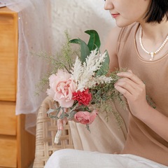 綠植物INS跨境手捧花絡新婦仿真花廠家假花批發婚慶裝飾品MW99324