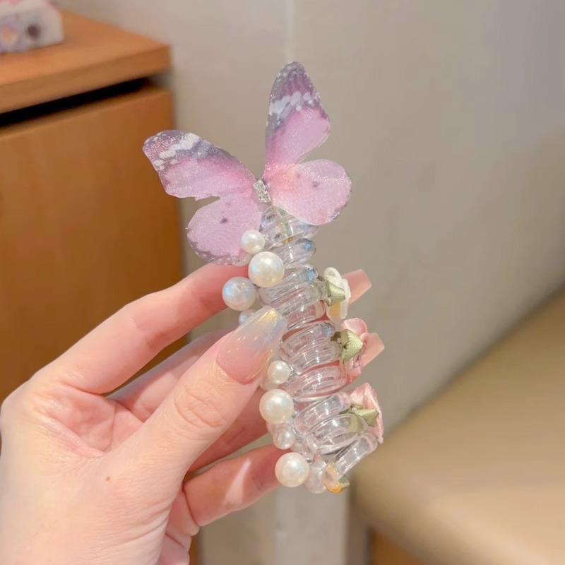 Gradiente de color gelatina línea telefónica cabello anillo cabeza cuerda para mujeres 2025 nueva banda de goma de cola de caballo alta toque de sombrero sin rastro temperamento