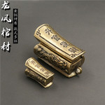纯铜升官发财工艺品摆件黄铜龙凤棺材迷你手把件可开盖小铜器批发