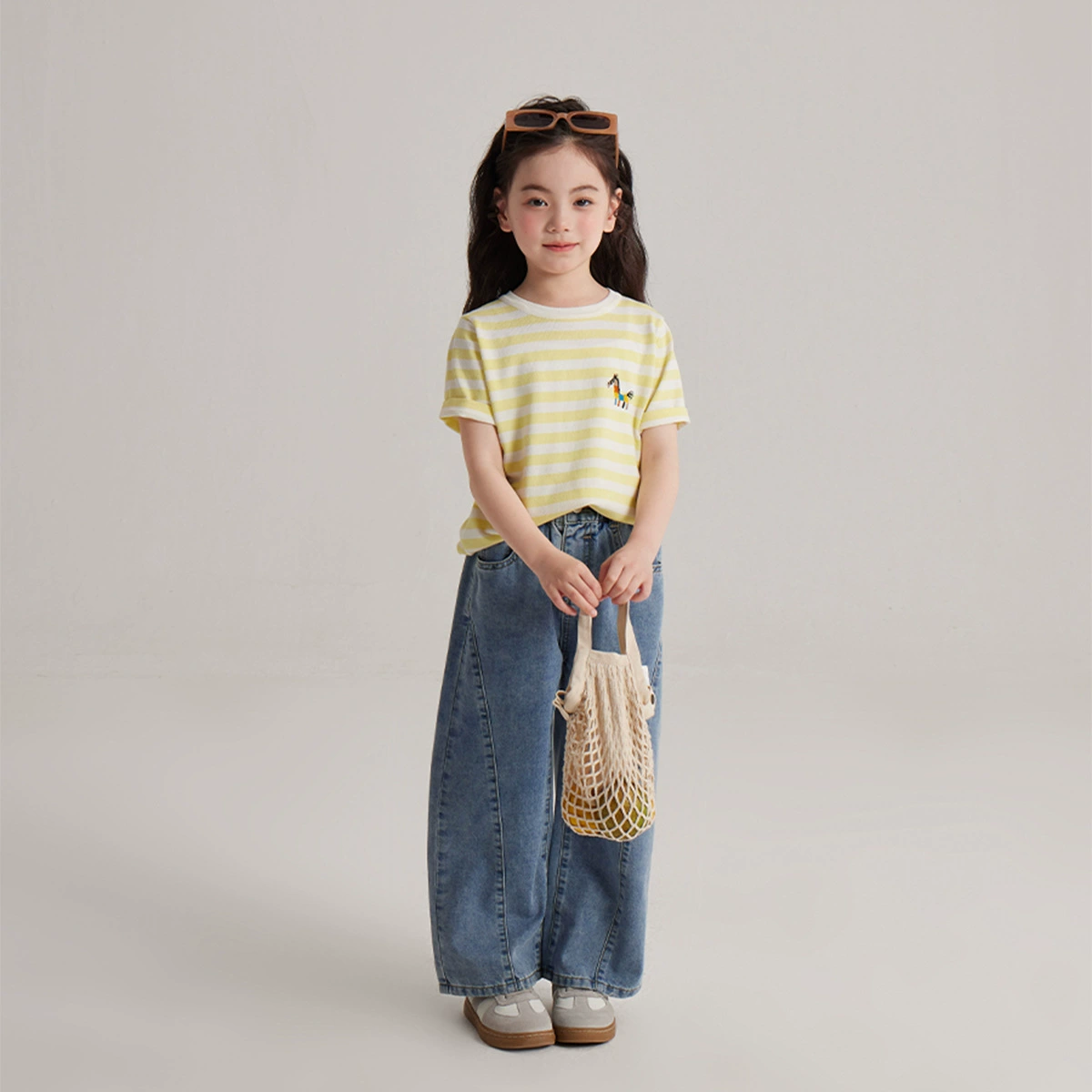 Children's short sleeve T-shirt for leisure, cartoon pony, new collection, with embroidery