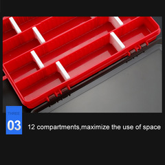 Spinning DIY storage box plastic accessories box fishing tackle set colorful detachable barrier spinning box wholesale