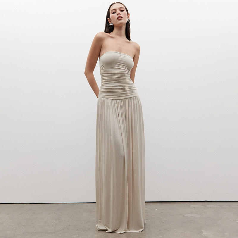 2025 verano transfronterizo nueva ropa de mujer europea y americana un cuello sin mangas vestido suelto al por mayor image 4