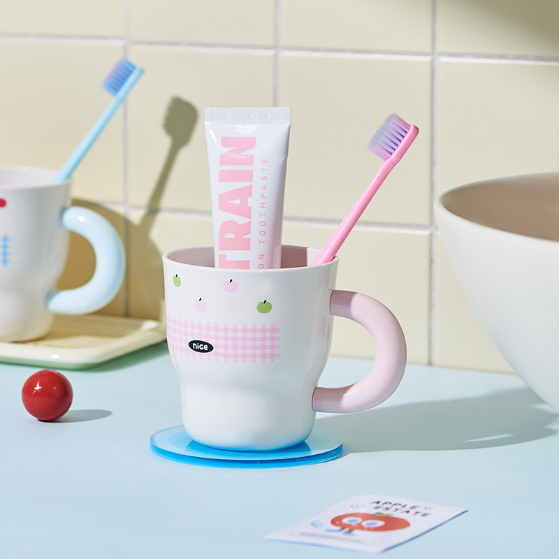 ドーパミンかわいい高価値家庭用歯磨きカップかわいい学生食品グレード漫画水玉歯磨きカップ|undefined