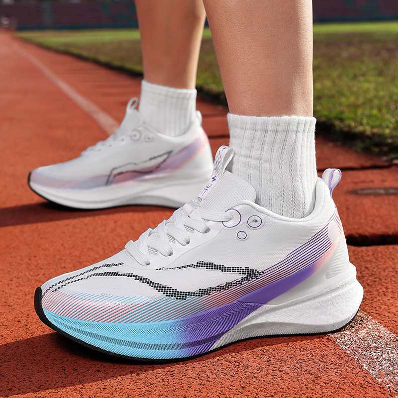 Zapatos de corrida de carbono superligero transpirables adolescentes para hombres y mujeres, zapatos de corrida casuales para estudiantes