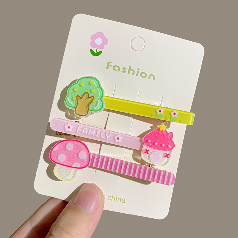 Dulces dibujos animados para niños, una palabra de mar, clip para el cabello roto, clip para el cabello de niña, clip lateral para el cabello