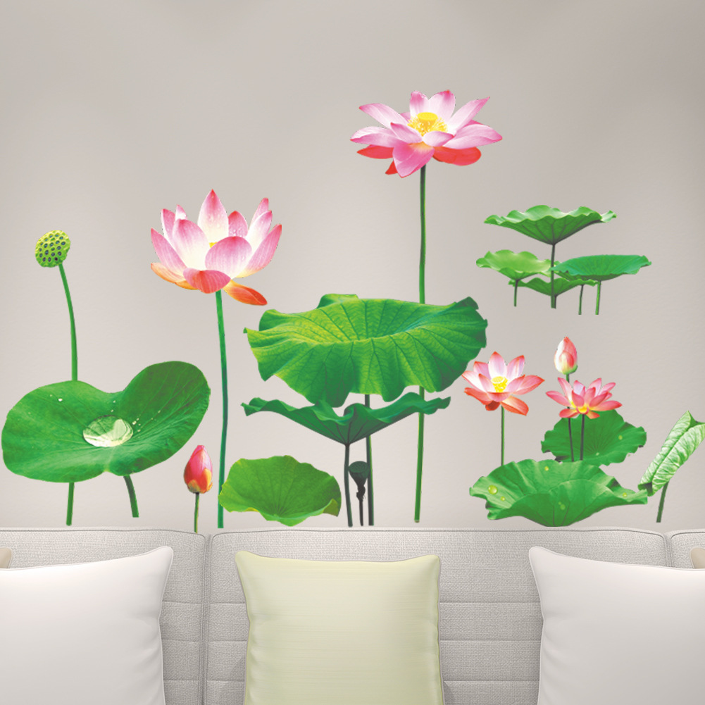 ZY148 new simulated lotus wall stickers...