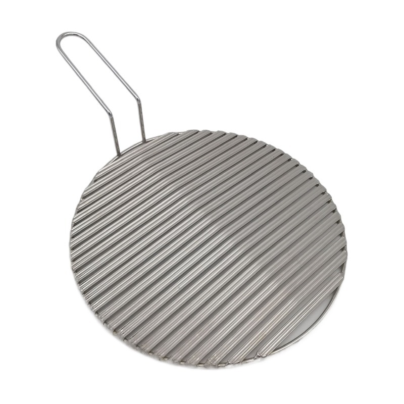 Fuente de la fábrica de acero inoxidable barbacoa neta redonda con mango guía de aceite canal al aire libre comercial barra horizontal Parrilla de la barbacoa