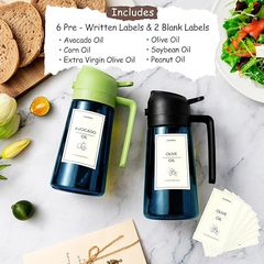 亚马逊专供470ML蓝色避光喷油瓶喷倒二合一两用油壶厨房雾化油壶
