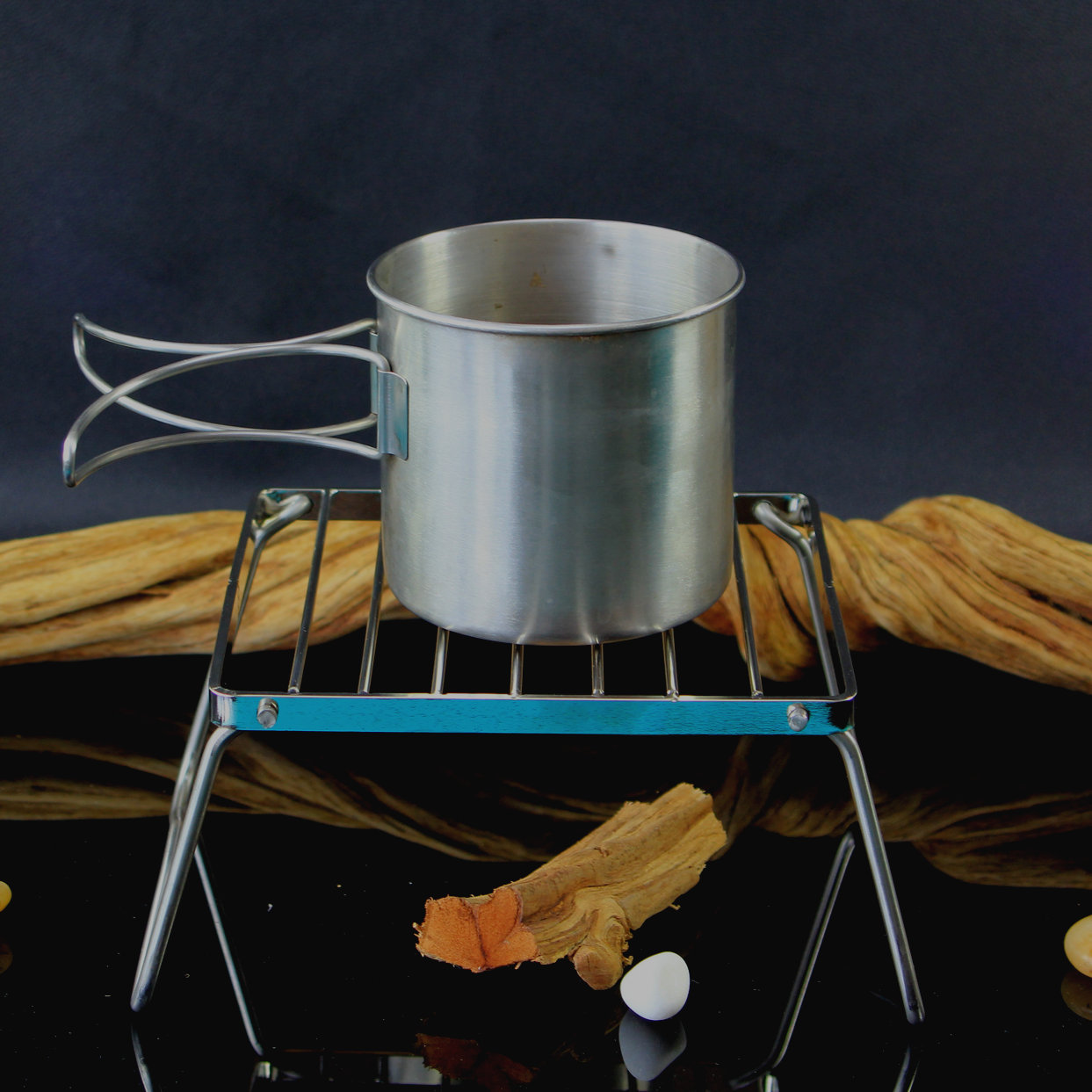 Venta al por mayor de acero inoxidable 304 al aire libre portátil plegable mini parrilla camping picnic barbacoa parrilla olla estufa soporte de cabeza