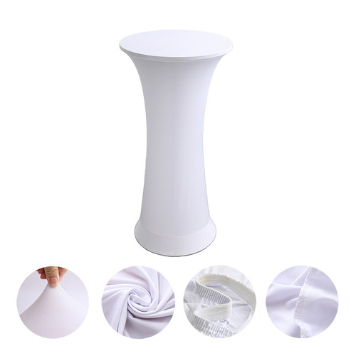 Factory direct supply of high-end hotel wedding decoration solid color cocktail disc bottom spandex bar cover elastic table cover