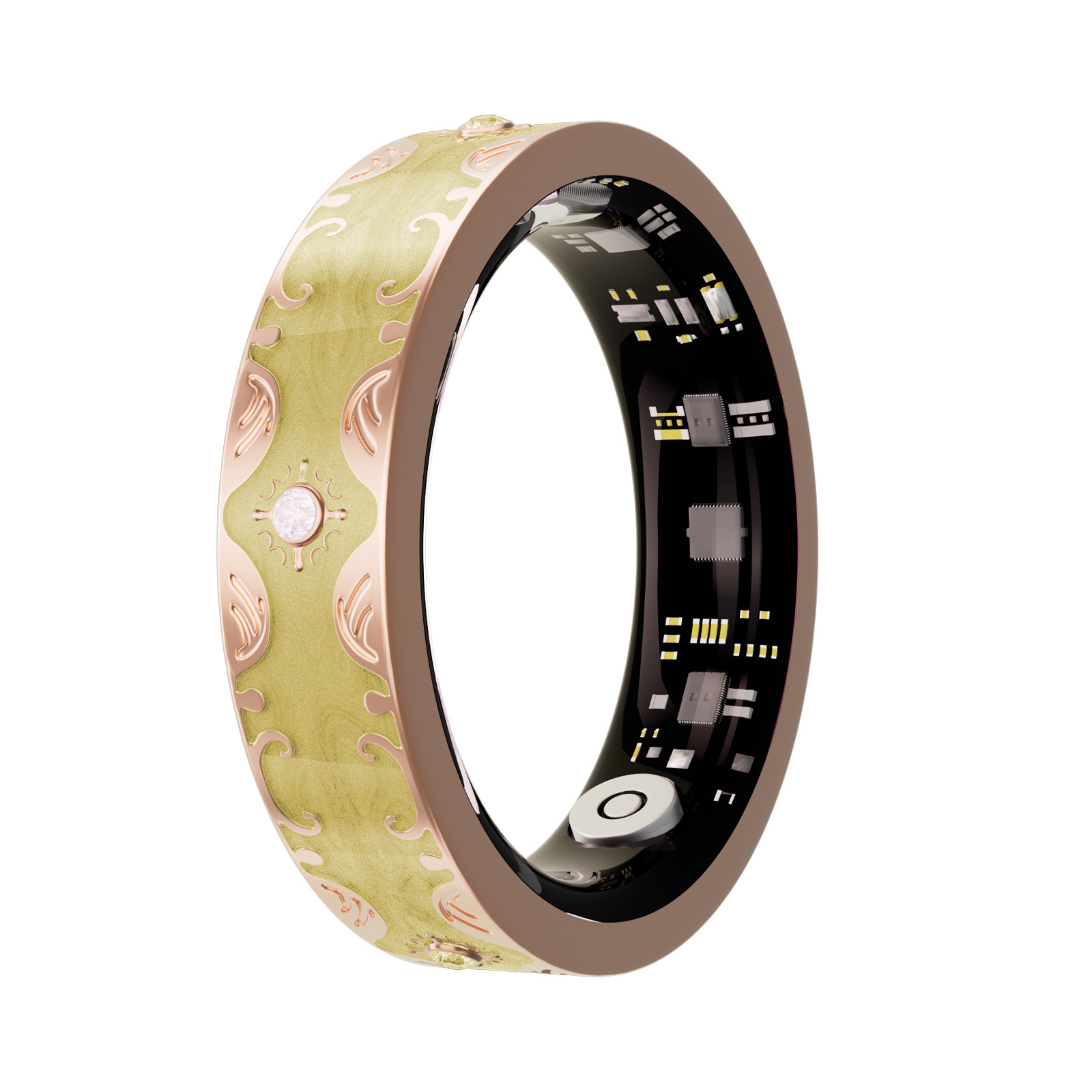 Emaillierte Handwerkskunst V10 Smart-Ring Herzfrequenz-Blutsauerstoff-Sport-Schlafüberwachung IP68 Wasserdicht_voghion.com
