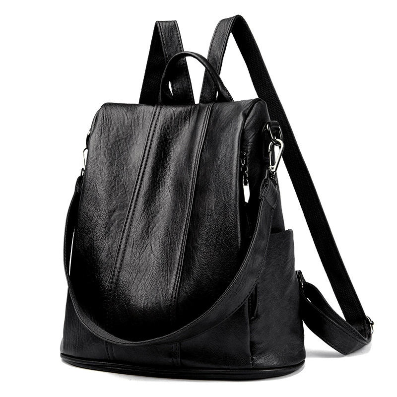 Backpack, genuine leather, anti‑theft, spacious, South Korea style