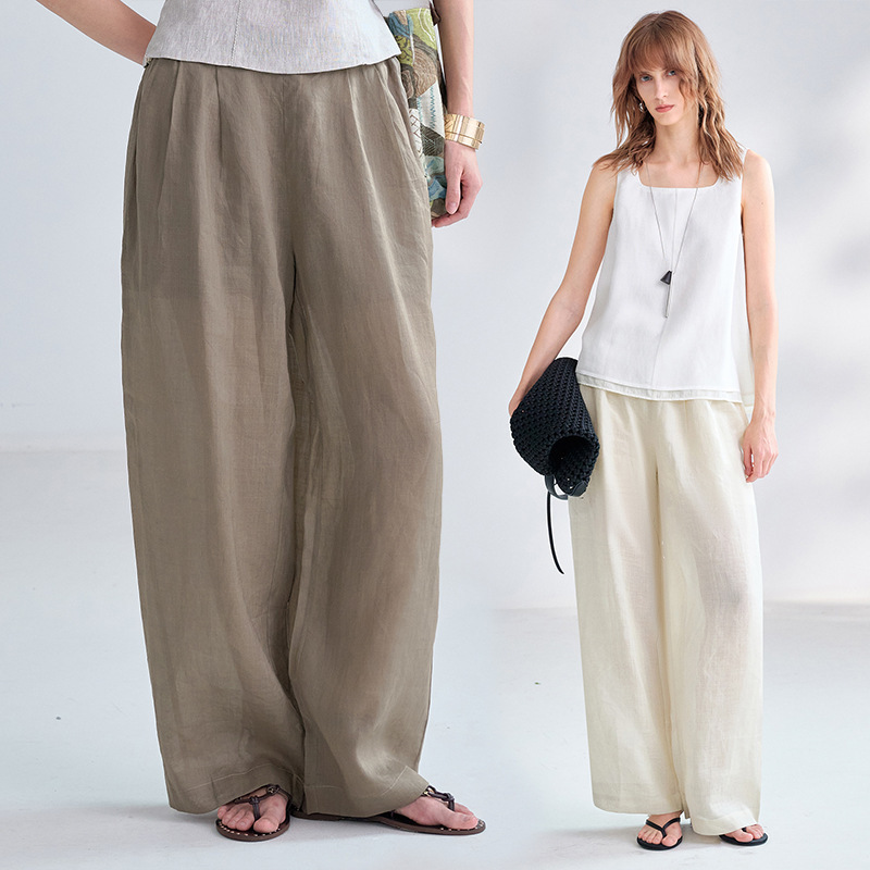 Old Money Style Pure Ramie Casual Pants, Summer Lightweight Long Pants for Women, High-Waisted Yamamoto Pants, Relaxed Loose Straight-Leg Pants Old Money Style Pure Ramie Casual Pants, Summer Lightweight Long Pants for Women, High-Waisted Yamamoto Pants, Relaxed Loose Straight-Leg Pants