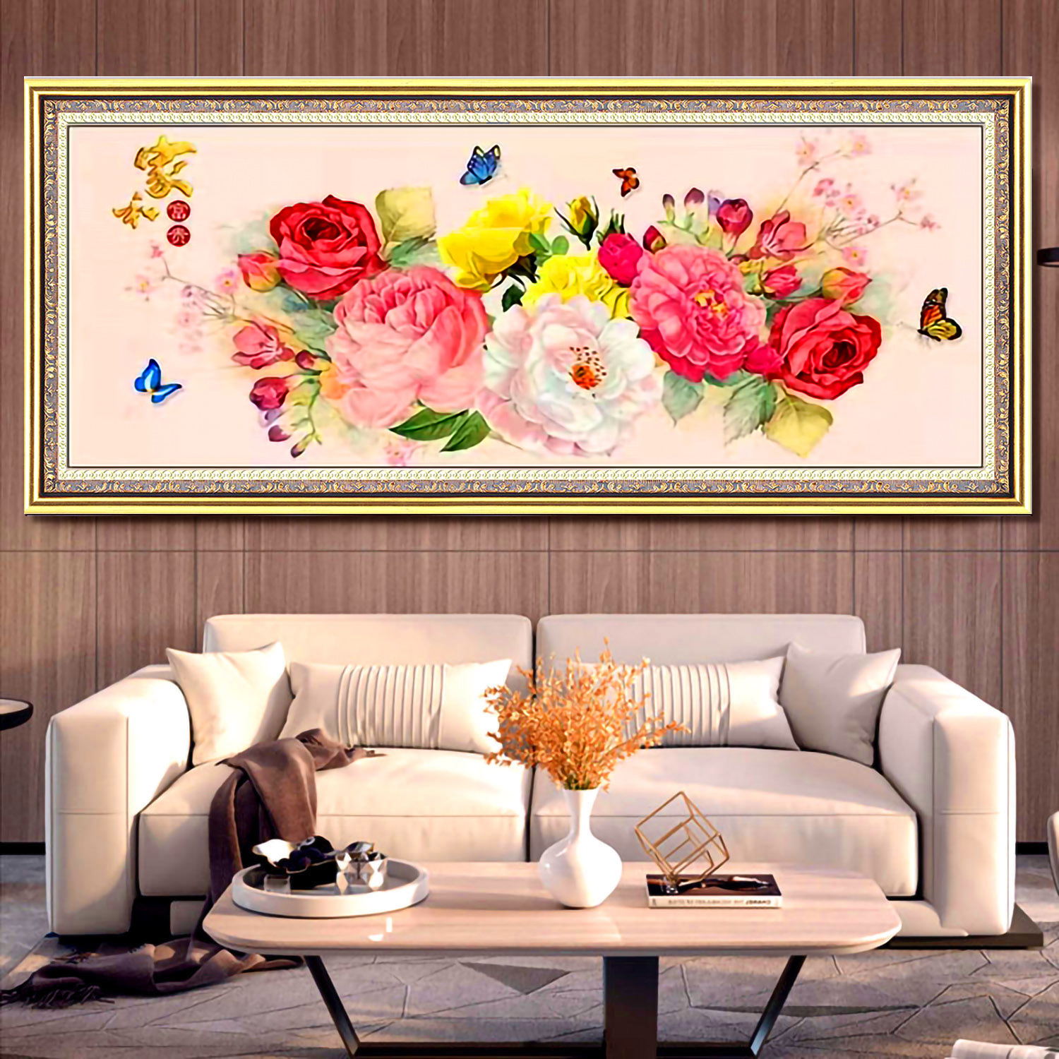 Mona Lisa Royal Cross Stitch Home and Wealthful Peony Nuevo Simple Peony 55 colores Bordado completo sin contorno. image 3