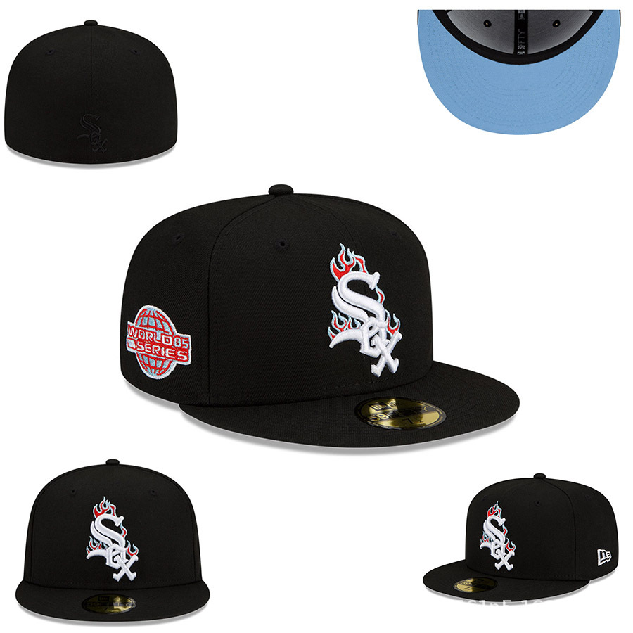 2024 nuevo estilo comercio exterior al por mayor SOX gorra de béisbol completamente sellada gorra de hip hop completamente cerrada para parejas de hombres y mujeres gorra de visera