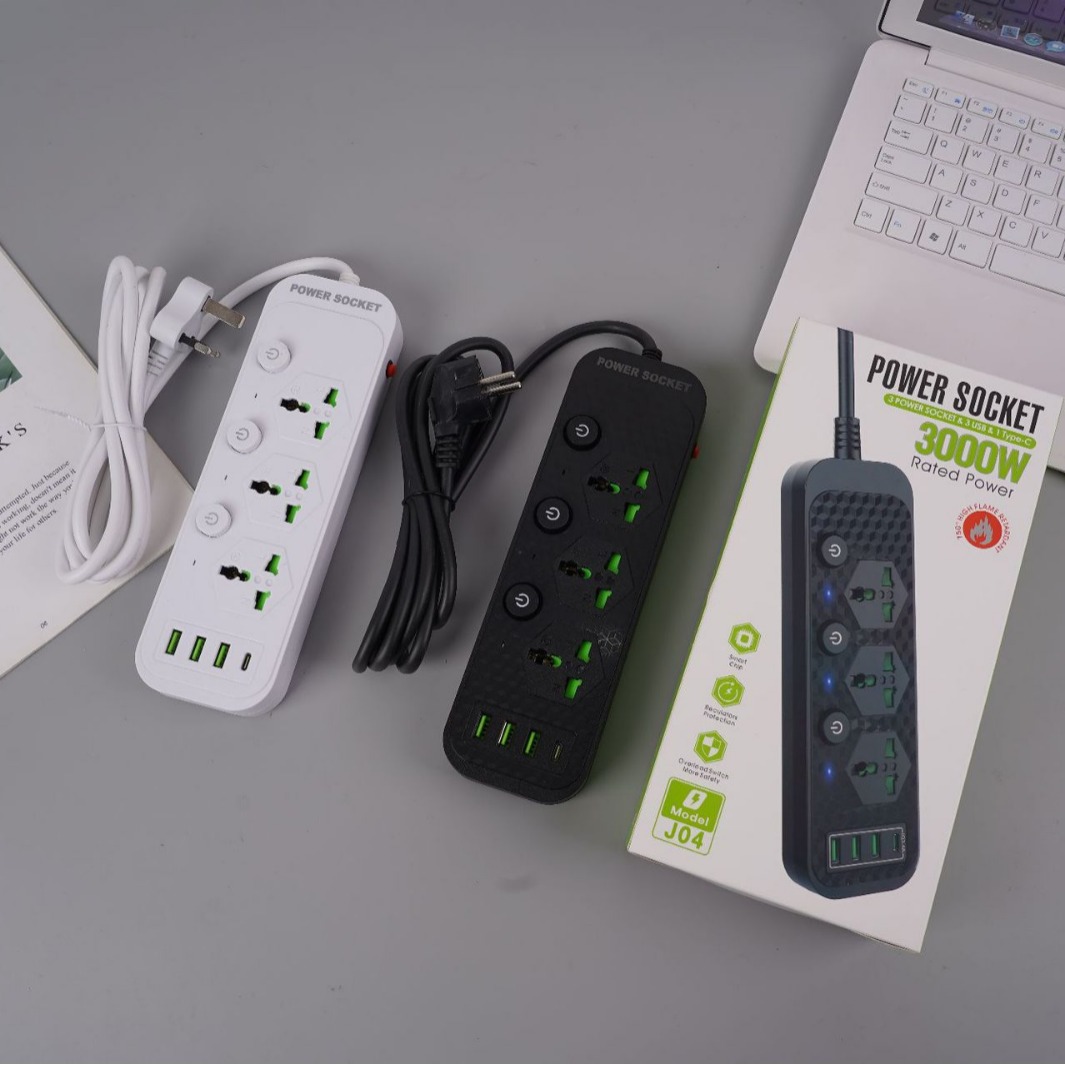 USB3个+Type-c1义乌外贸跨境插板欧式美式英式插排尼日利亚