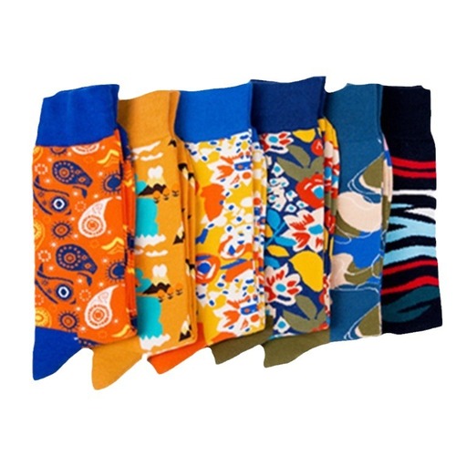 Cross-border new autumn and winter novelty brand socks, new happy socks, cotton socks, abstract long socks, casual