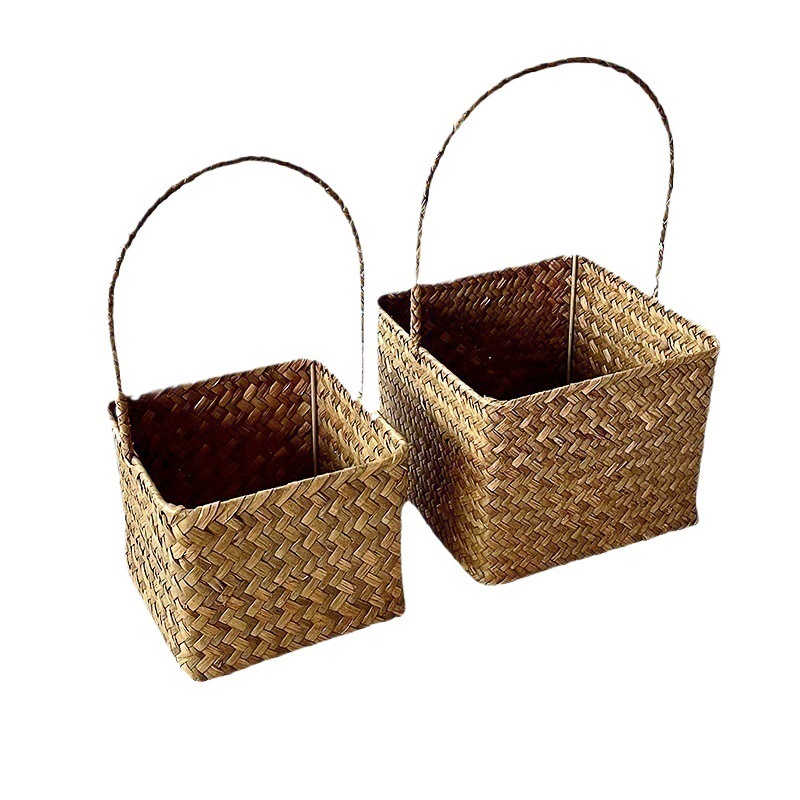 Строк woven handheld basket, flower shop for kindergarten, gift box, (Physicals)