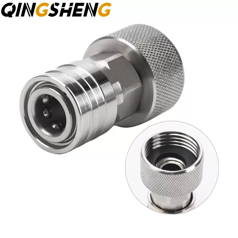 不锈钢1/4活接美牙内丝3/4滚花转换接头花园软管活接配件