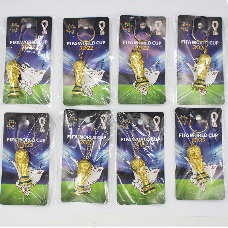2022 Copa del Mundo Hércules taza llavero pequeño colgante regalo fútbol trofeo colgando partes Copa del Mundo ventiladores suministros