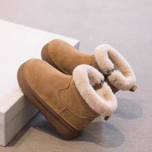 女童短靴加绒马丁靴2025新款冬季儿童鞋靴子棉鞋秋冬鞋女宝雪地靴