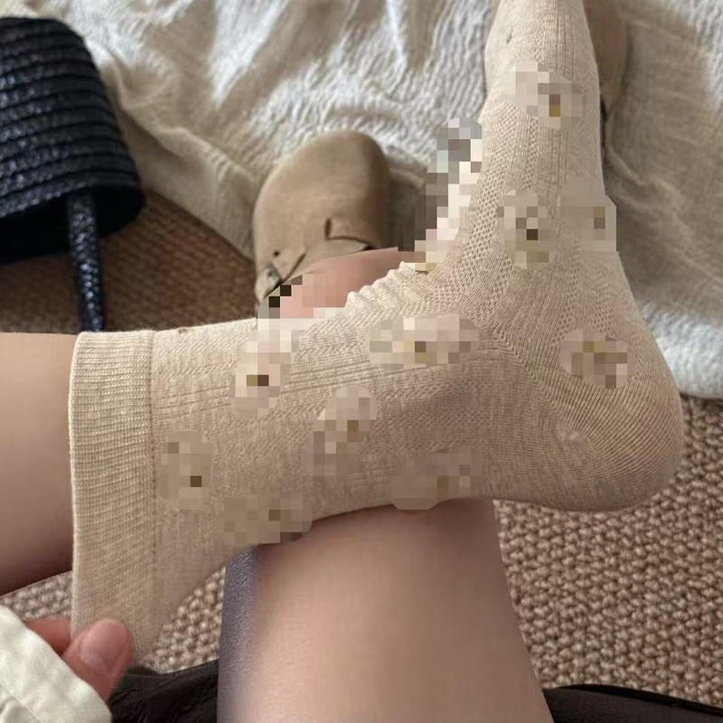 秋日美拉德碎花袜女士新款温柔中筒袜ins风百搭堆堆袜长筒袜日系|undefined