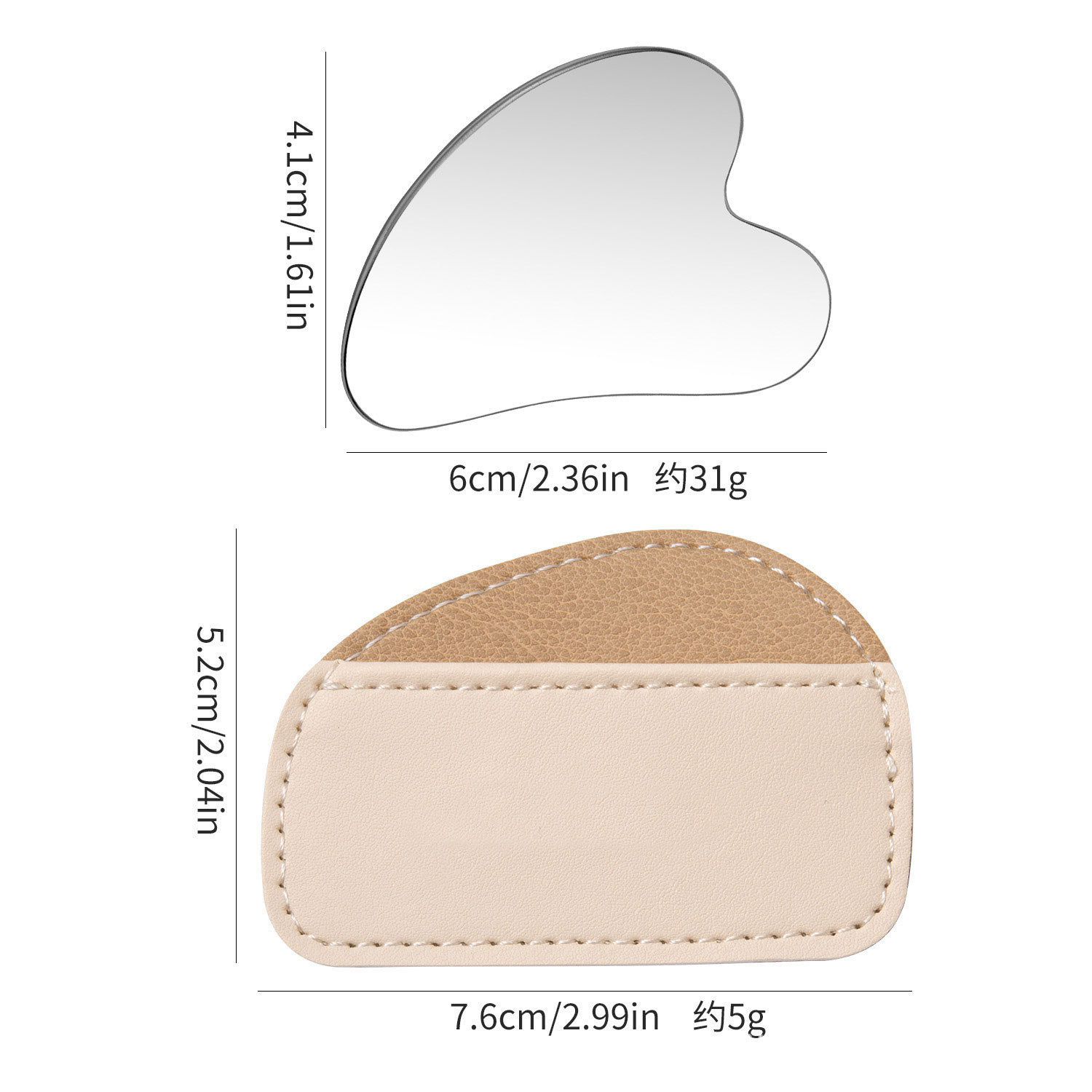 Tablero raspador grande de acero inoxidable, raspador de dedos, raspado facial en forma de corazón, herramienta de tablero de masaje de metal reafirmante