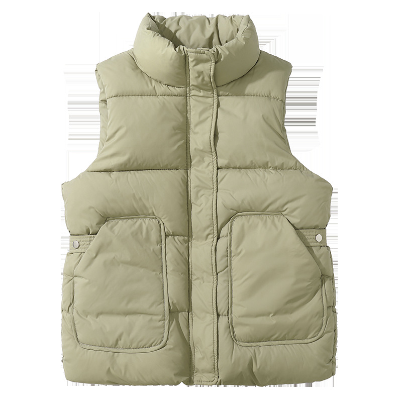 Gran chaleco de algodón de plumón para mujeres otoño y invierno corto grueso ropa de pan nuevo chaleco coreano chaqueta de caballo chaqueta de moda