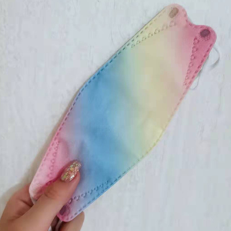 新款柳叶型KN95口罩3D立体不沾口红时尚版网红潮款渐变mask防护