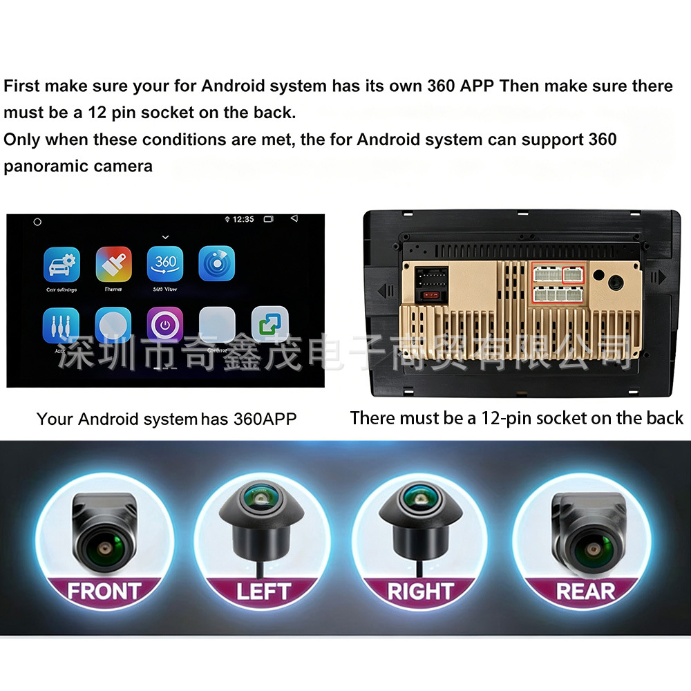Wholesale 360-degree panoramic camera blind spot monitoring system, AHD high-definition night vision car camera, all-in-one car imaging system