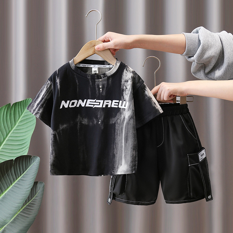 7222 Traje de verano para niños 2025 Nuevos pantalones cortos de manga corta de verano para niños de moda
