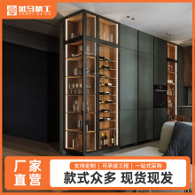 轻奢不锈钢恒温酒柜红酒展示架 客厅背景不锈钢酒柜储物柜展示柜