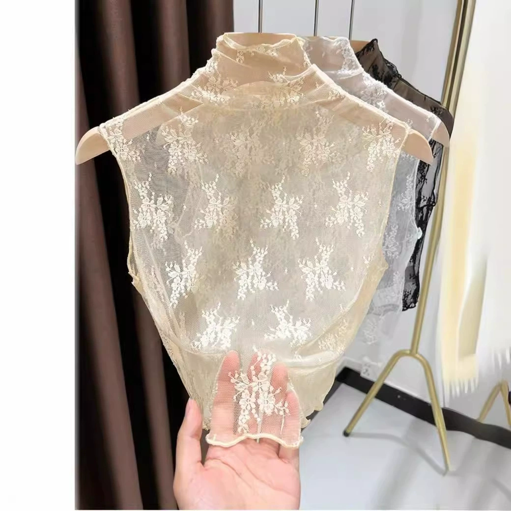 Кружевной фальшивый воротник с диким осенним и зимним новым деревянным ушком с половиной воротника нижняя рубашка короткая без рукавов