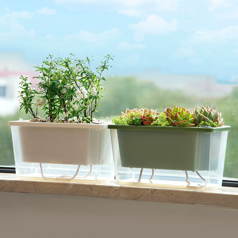 Прямоугольный пластиковый цветочный горшок для посадки клубники на подоконнике, горшок для посадки овощей на домашнем балконе, специальная коробка, длинная полоса, волшебный инструмент Hollen.