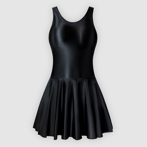 One-piece tight exercise skirt, sports yoga ballet dance skirt, tank top body skirt, silky glossy gymnastics skirt