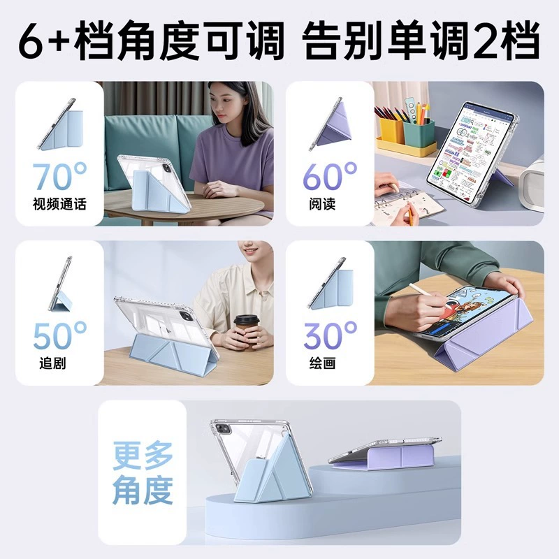 Подходит для Apple iPad11 плоский защитный чехол air6/5 акрил противоизгиб Air13 прозрачный 10-е поколение Y складывающийся и противопад